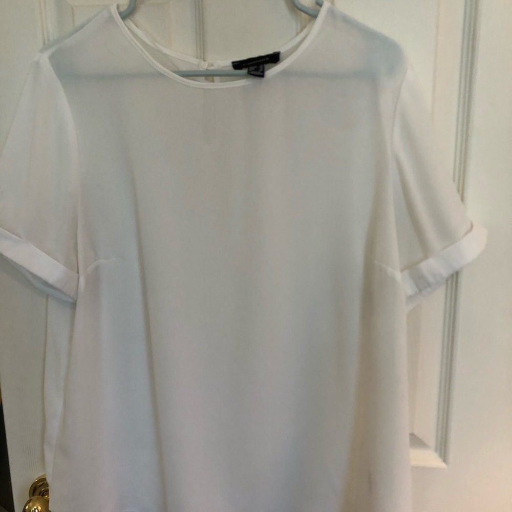 White Short Sleeve Blouse EUC